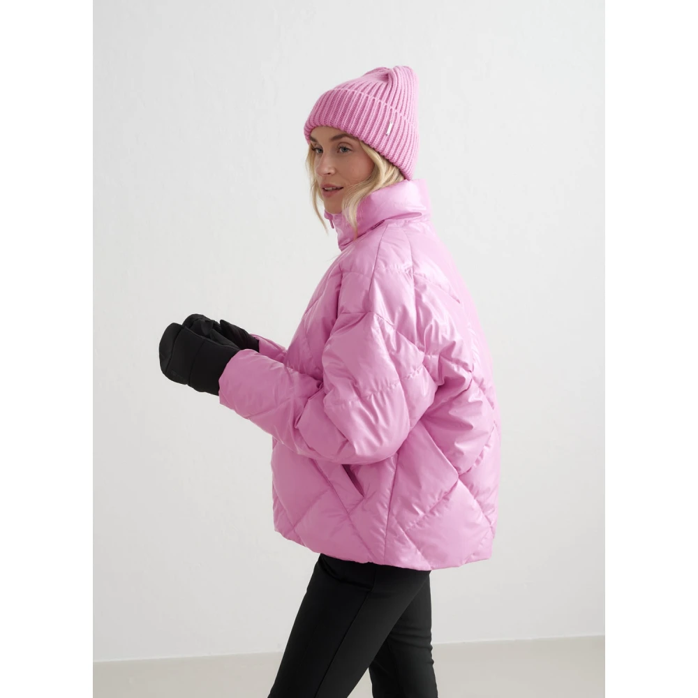 Aim'n Peony Pink Diamond Quilt Puffer Jacket Pink Dames