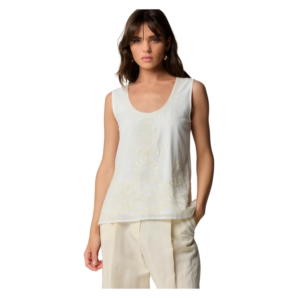 Kocca Stijlvolle mouwloze tops voor vrouwen Beige Dames