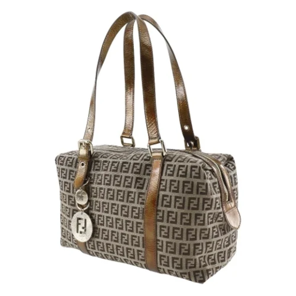 Fendi Vintage Pre-owned Canvas shoulder-bags Brown Dames