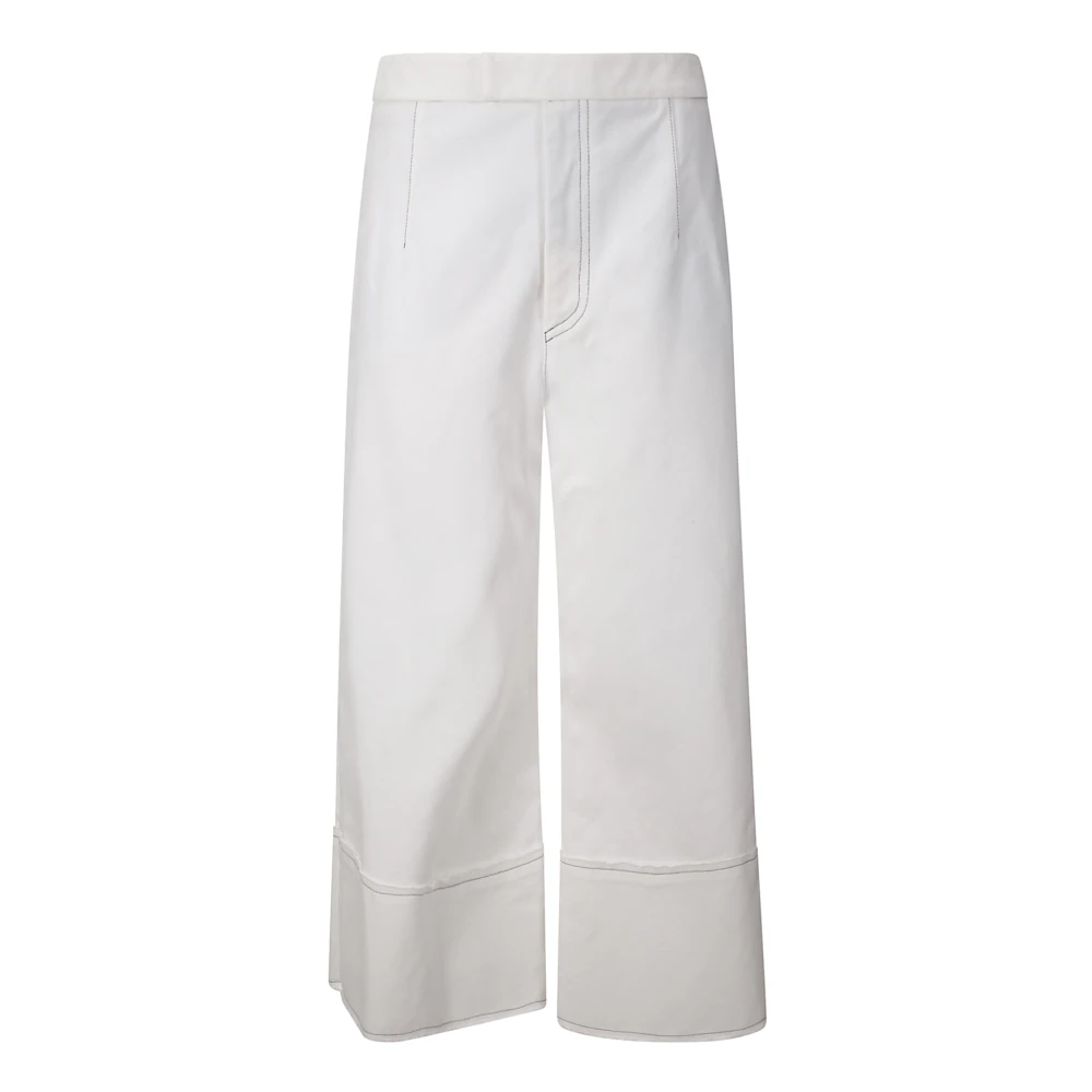 Jejia Katoenen Broek met Contrasterende Stiksels White Dames