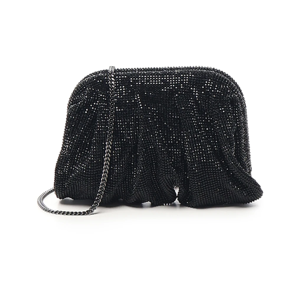 Benedetta Bruzziches Women's Black Crystal Studded Mesh Bag