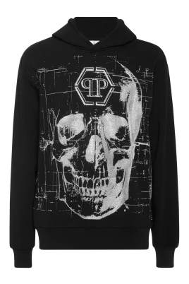 Fleece Hoodie Sweatshirt Glass Skull
