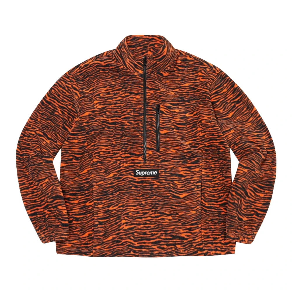 Supreme Beperkte oplage Half Zip Pullover Tiger Brown Heren