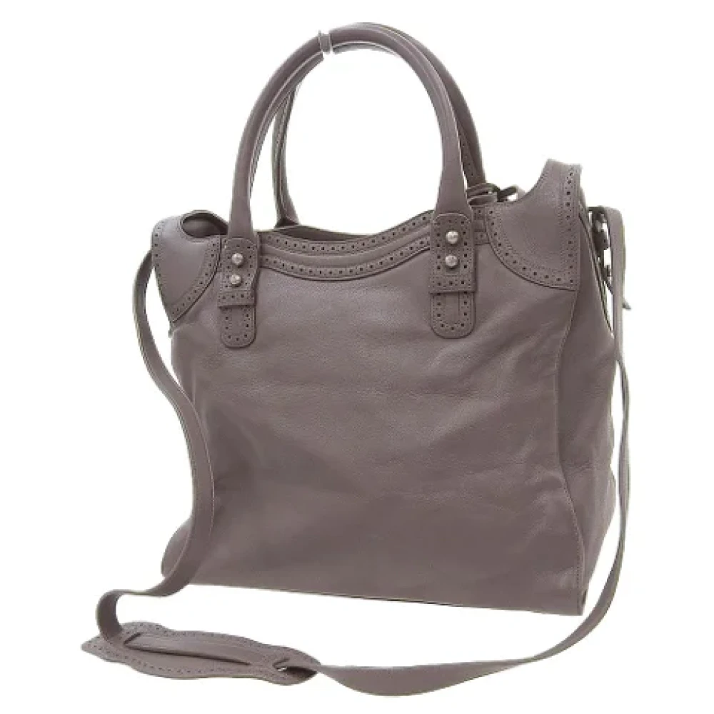 Balenciaga Vintage Pre-owned Leather balenciaga-bags Brown Dames