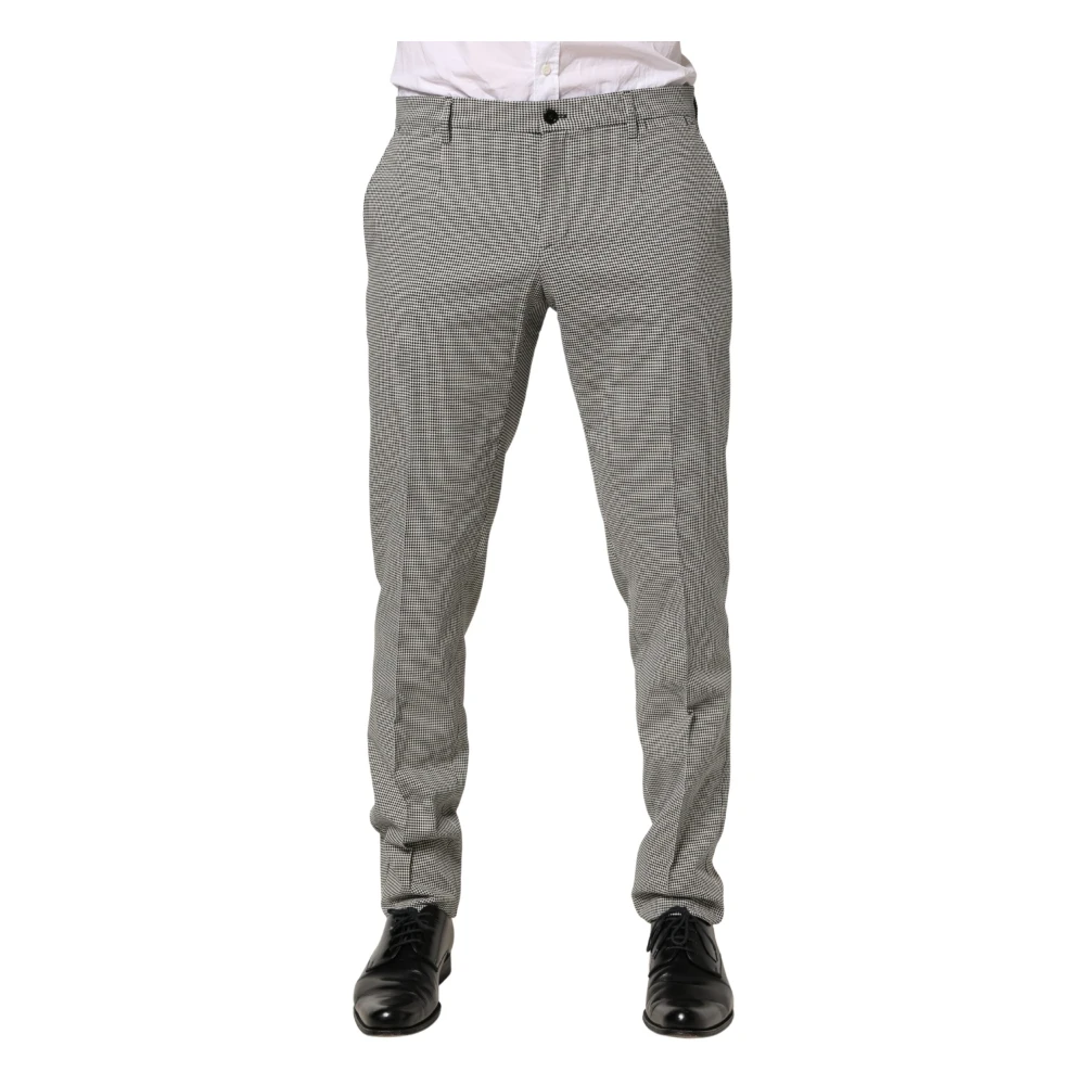 Dolce & Gabbana Cotton Skinny Dress Formal Trouser Trousers - Male - Suit Trousers - Gray - L - Trousers
