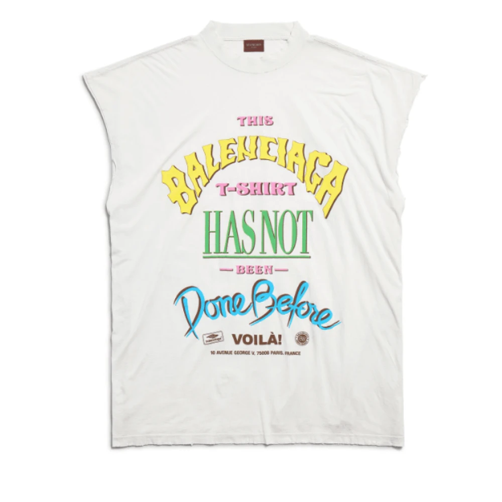 Balenciaga Vintage Mouwloze Oversized Tee White Heren