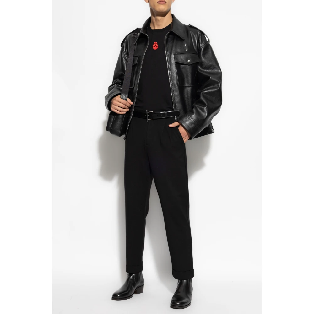 alexander mcqueen T-shirt met logo Black Heren