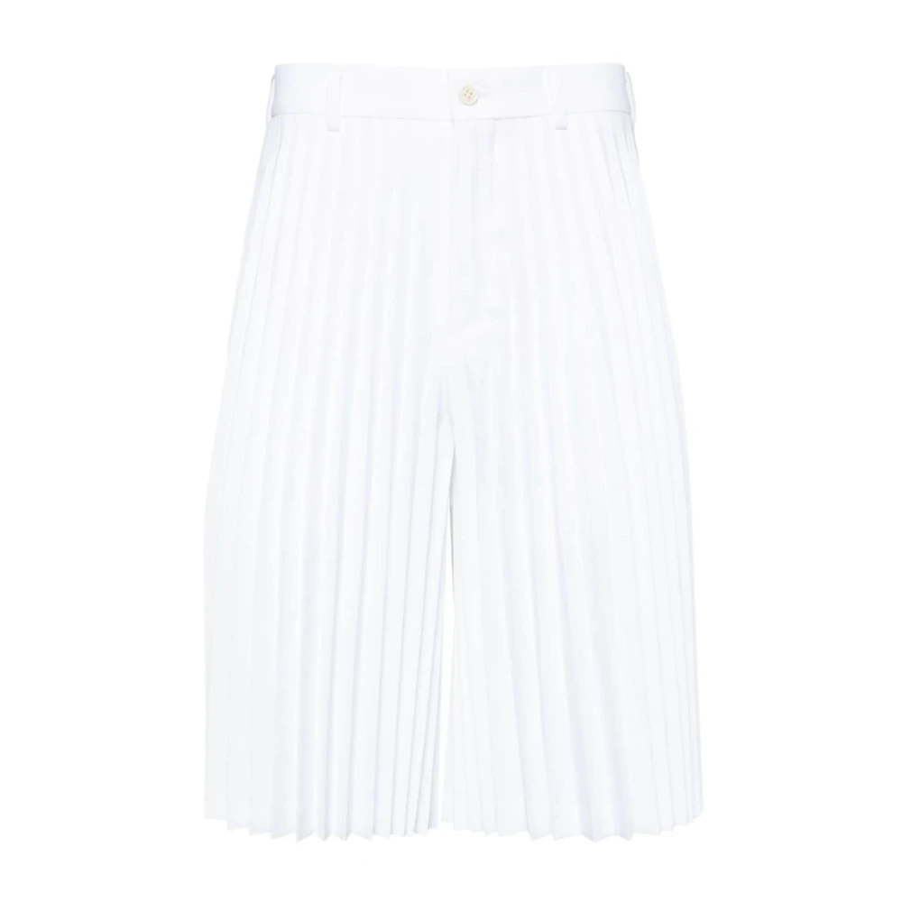 Comme des Garçons Witte Plooi Detail Shorts White Heren