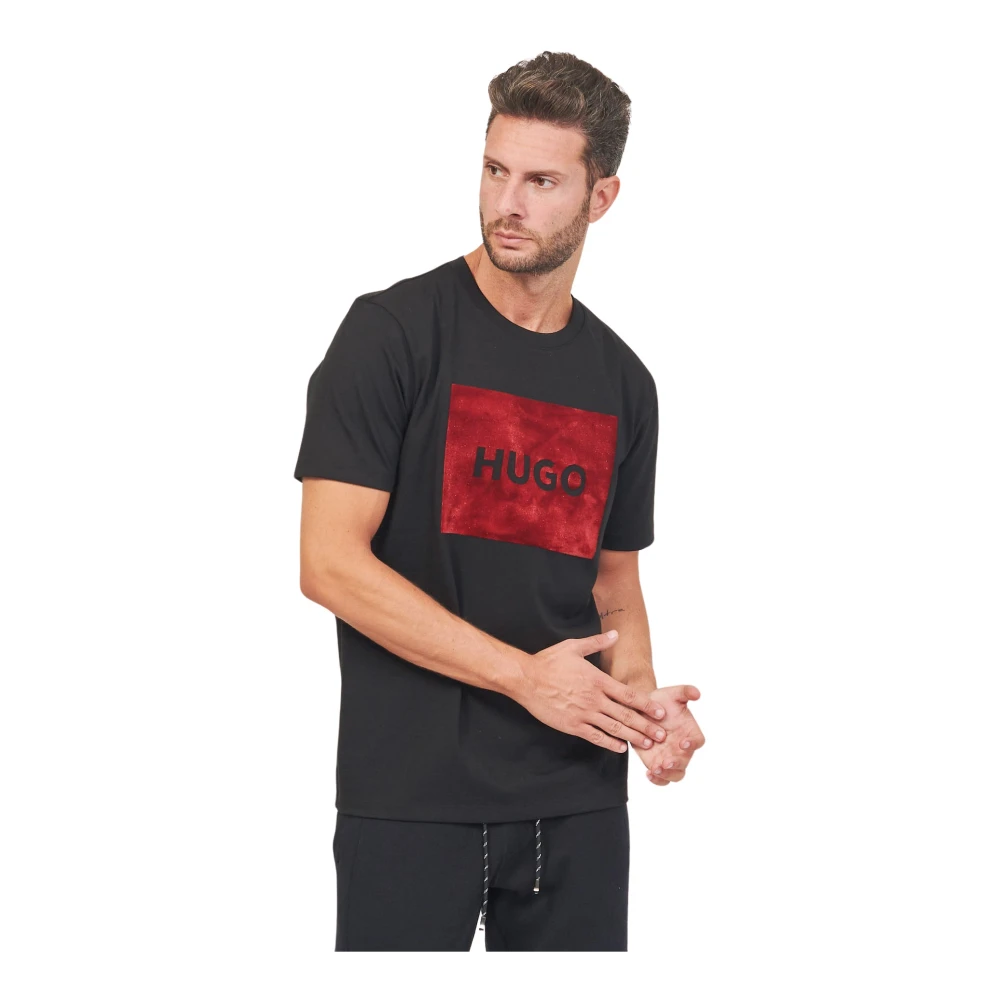 Hugo Boss Heren Regular Fit Korte Mouw T-shirt in Zwart Black Heren