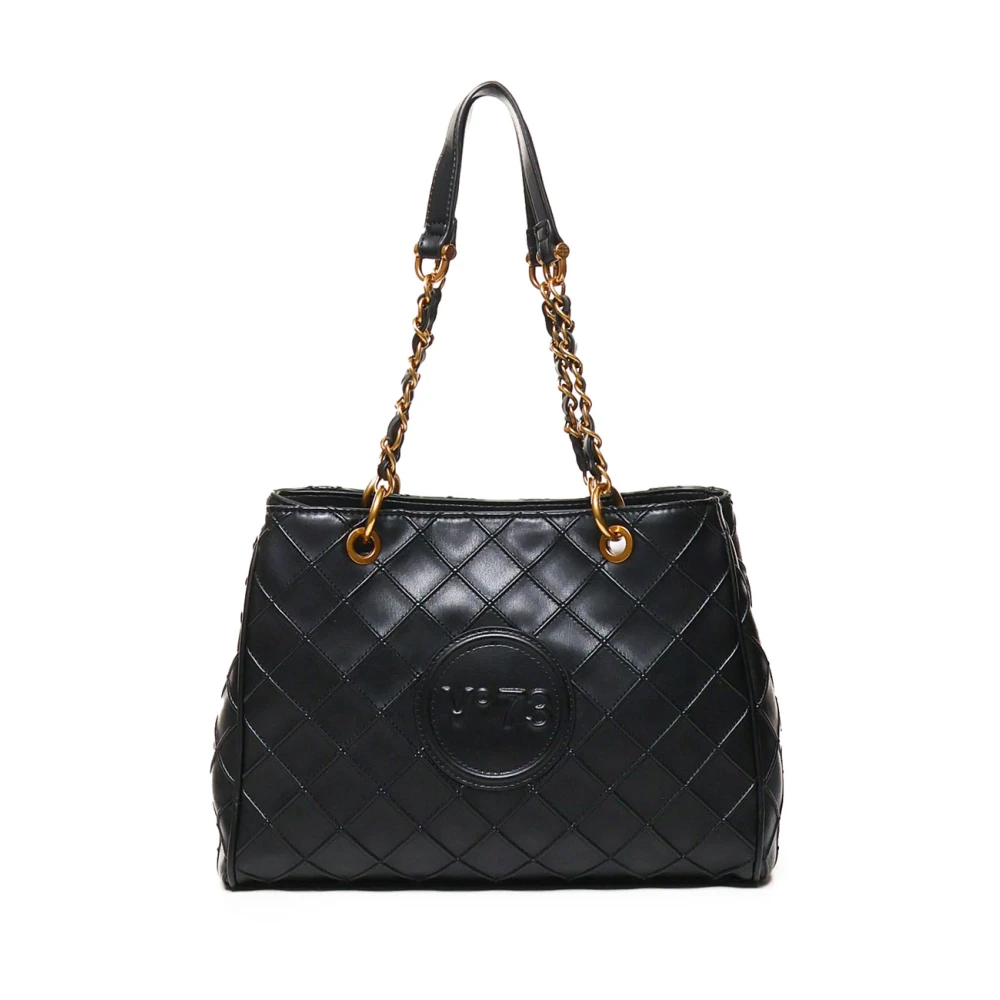 V73 Zwarte Winkel Tas met Drie Compartimenten Black Dames
