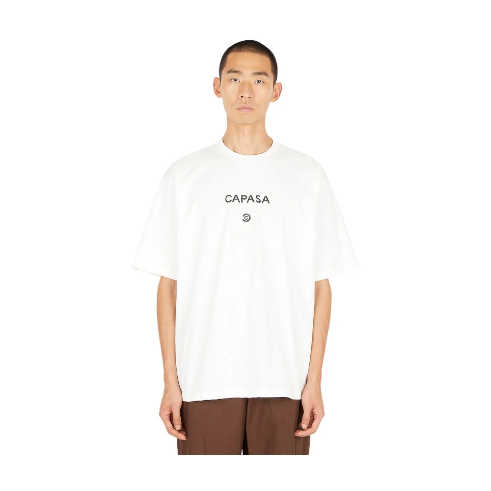 Capasa Milano White Logo Print T-Shirt - Male - T-Shirts - S - Tops