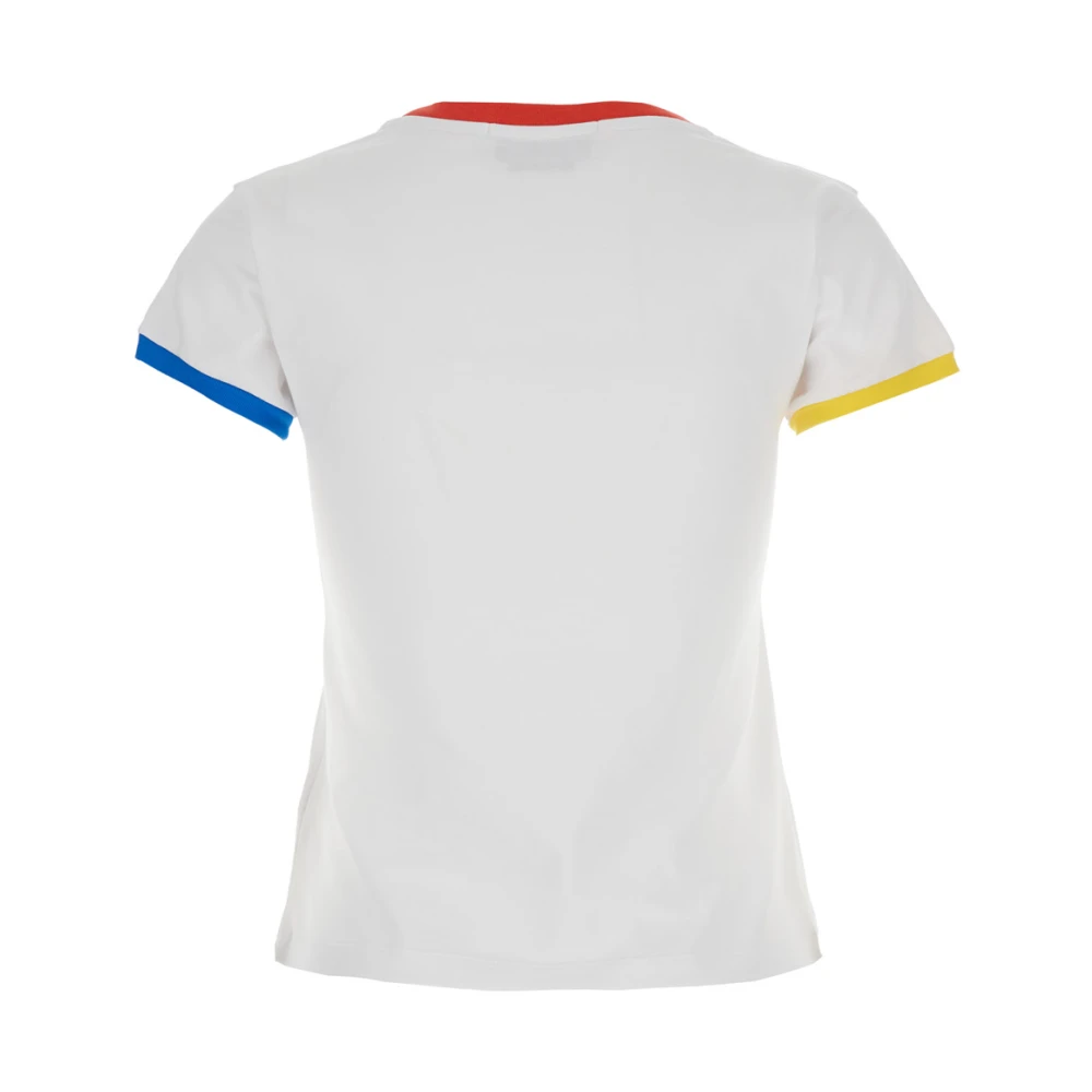 Msgm Wit Geborduurd Logo T-shirt Vrouw Katoen White Dames