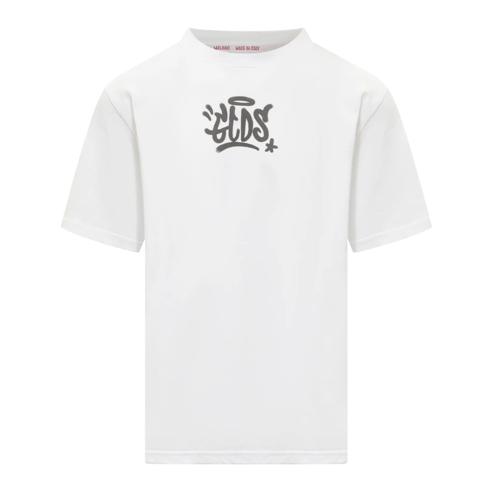 Gcds Logo Print Crew Neck T-Shirt White Heren