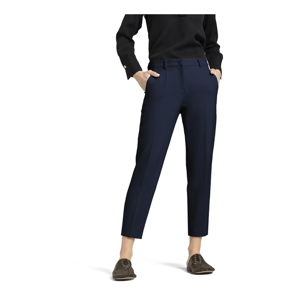 Cambio Women's Dark Navy Cropped Trousers Krystal