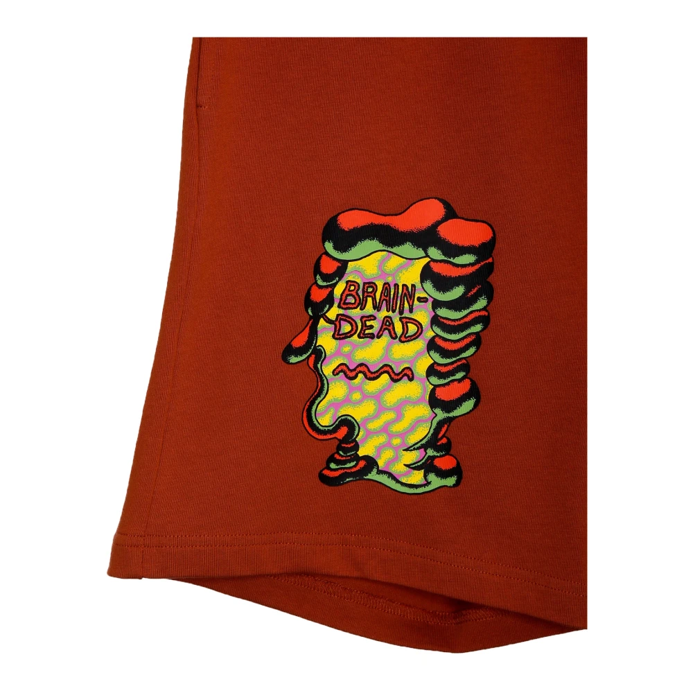 Brain Dead Elastische Taille Jersey Shorts Orange Heren