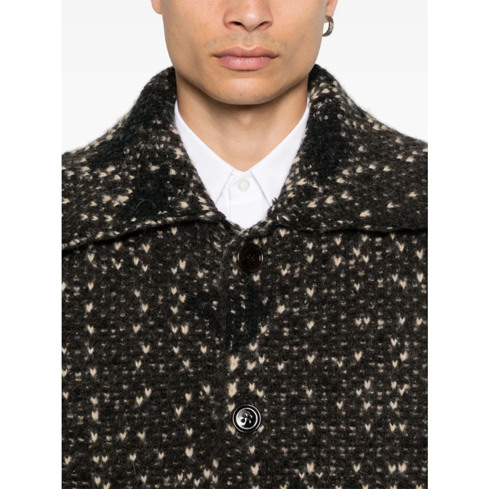 Dries Van Noten Multicolor Alpaca Wolmix Vest Brown Heren