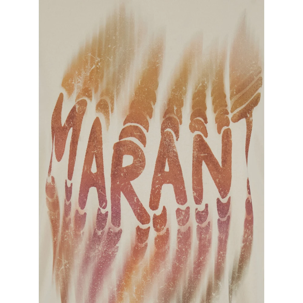 Isabel Marant Étoile Wit Crewneck T-shirt met Logoprint Beige Dames