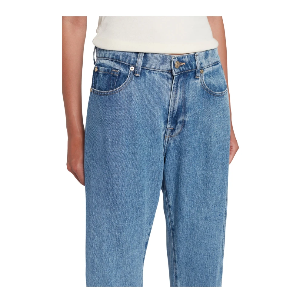 7 For All Mankind Straight Jeans Blue Dames