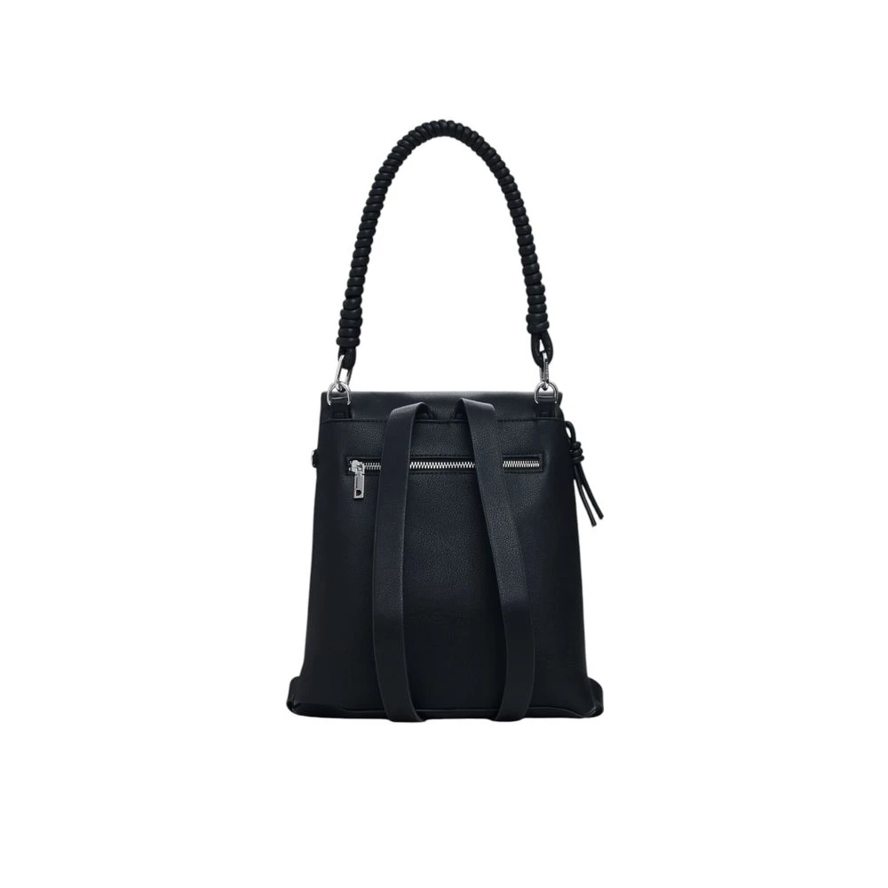 Desigual Zwarte Polyurethaan Damesrugzak Lente Zomer Black Dames