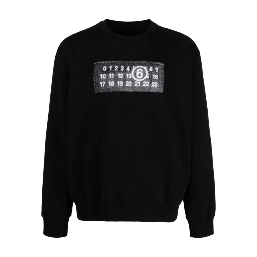 MM6 Maison Margiela Zip Print Sweatshirt Black Heren