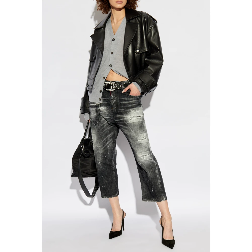 Dsquared2 Wollen vest met zakken Gray Dames