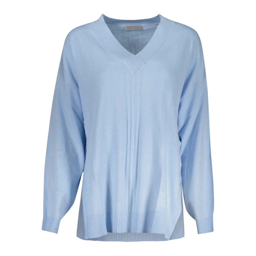 Guess Women's Blue Clothing - V-Neck Knitwear - Xs - Knitwear