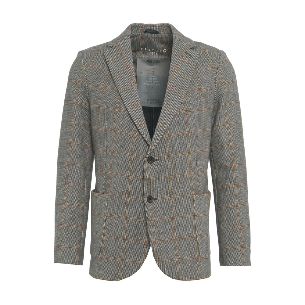 Circolo 1901 Grijze Blazer Aw24 Herenmode Gray Heren