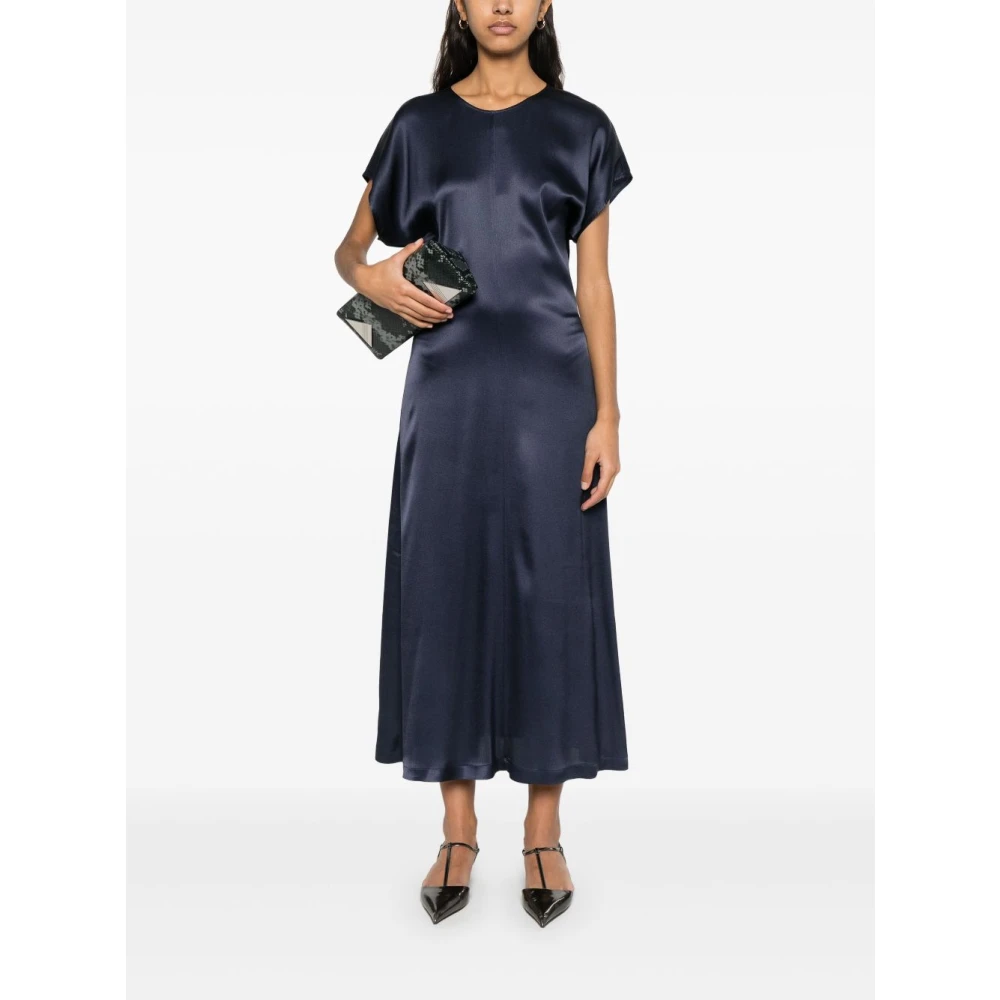 Semicouture Blauwe Zijden Jurk Elegant Damesmode Blue Dames