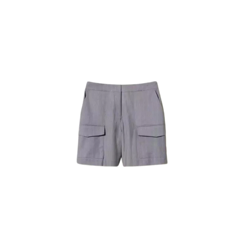 Twinset Stijlvolle Bermuda Shorts met Zakken Gray Dames