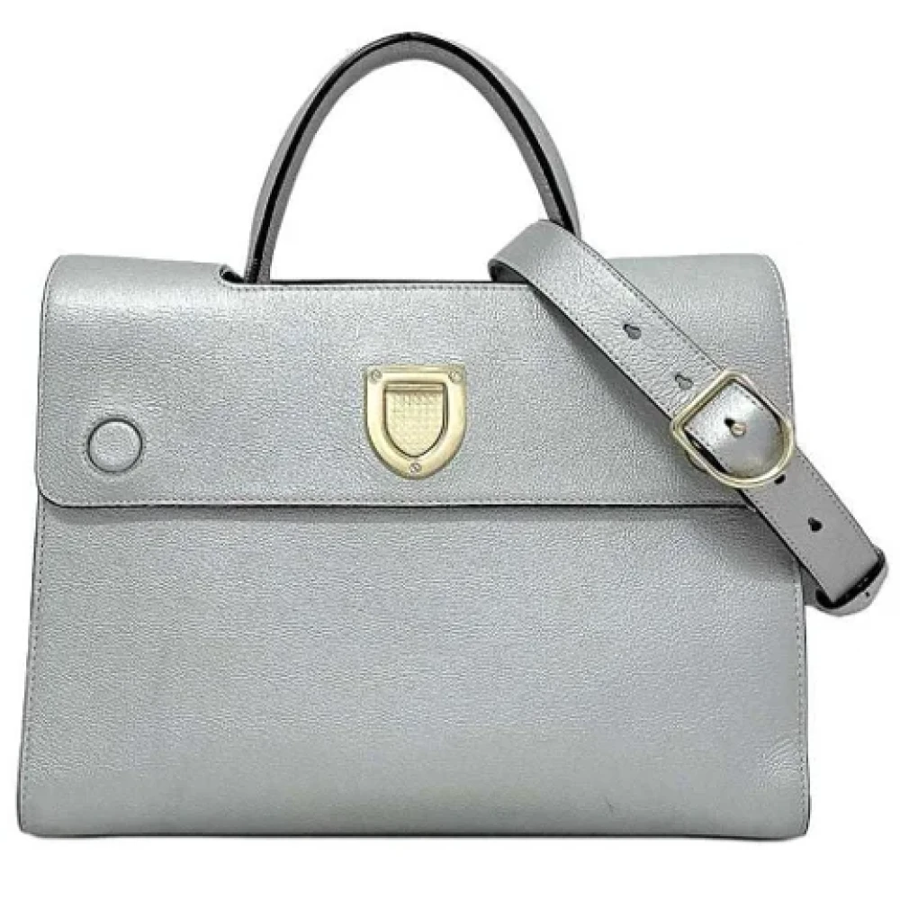 Dior Vintage Pre-owned Leather totes Gray Dames