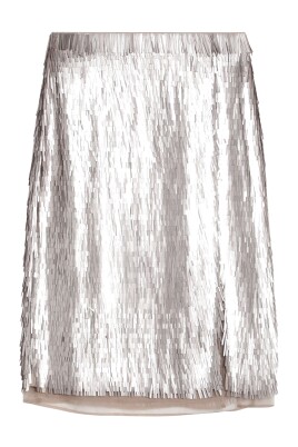 jupe-en-polyester-argent