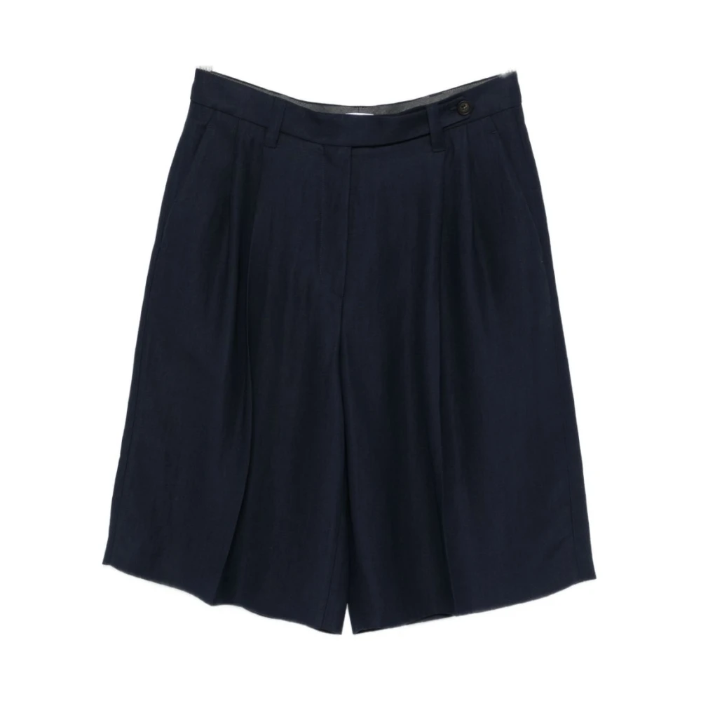 Brunello Cucinelli - Viskose- Und Leinen-Bermudashorts - Shorts - Damen - Blau - M - Bild 3