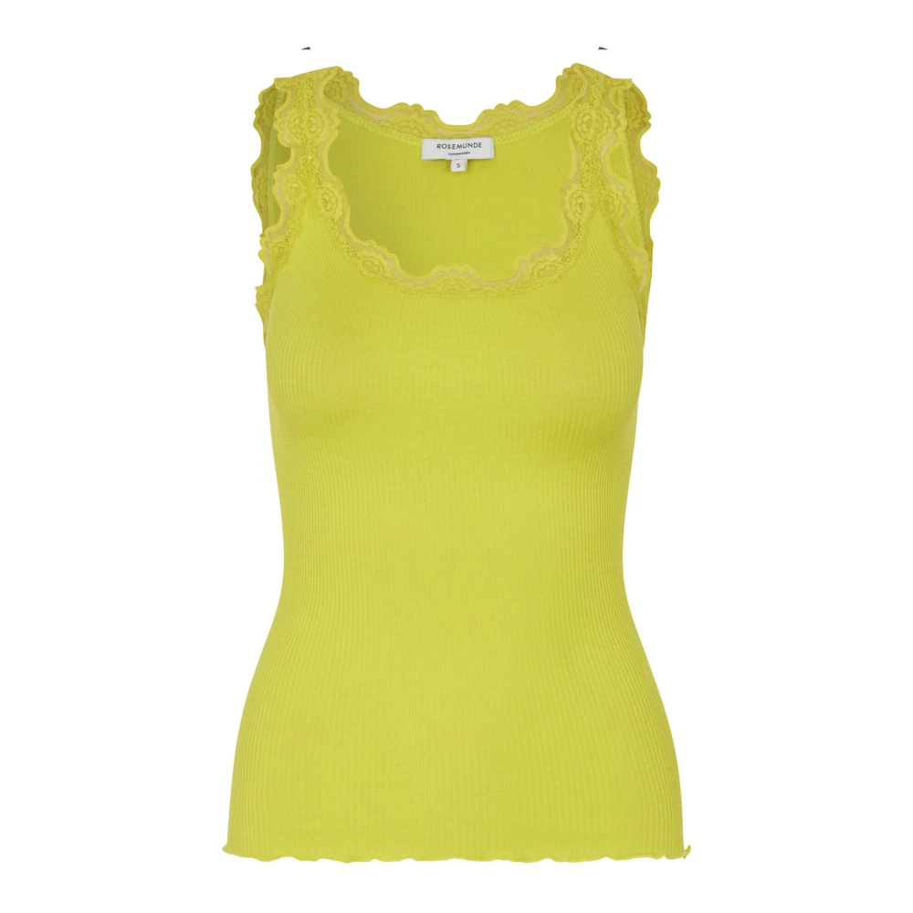 Rosemunde Zijden Top in Vibrant Lime Yellow Dames