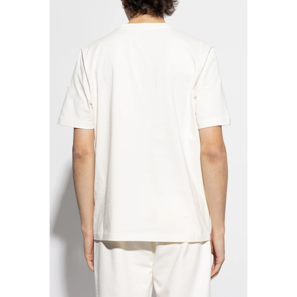 Moncler T-shirt met logo Beige Heren