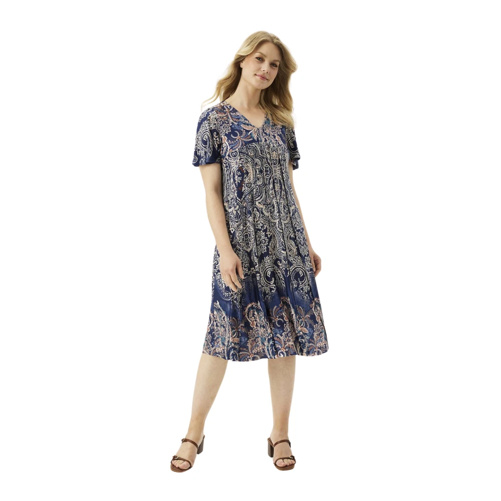 IN Front Lucy Jurk Papillon Mouwen Blauw Multicolor Dames