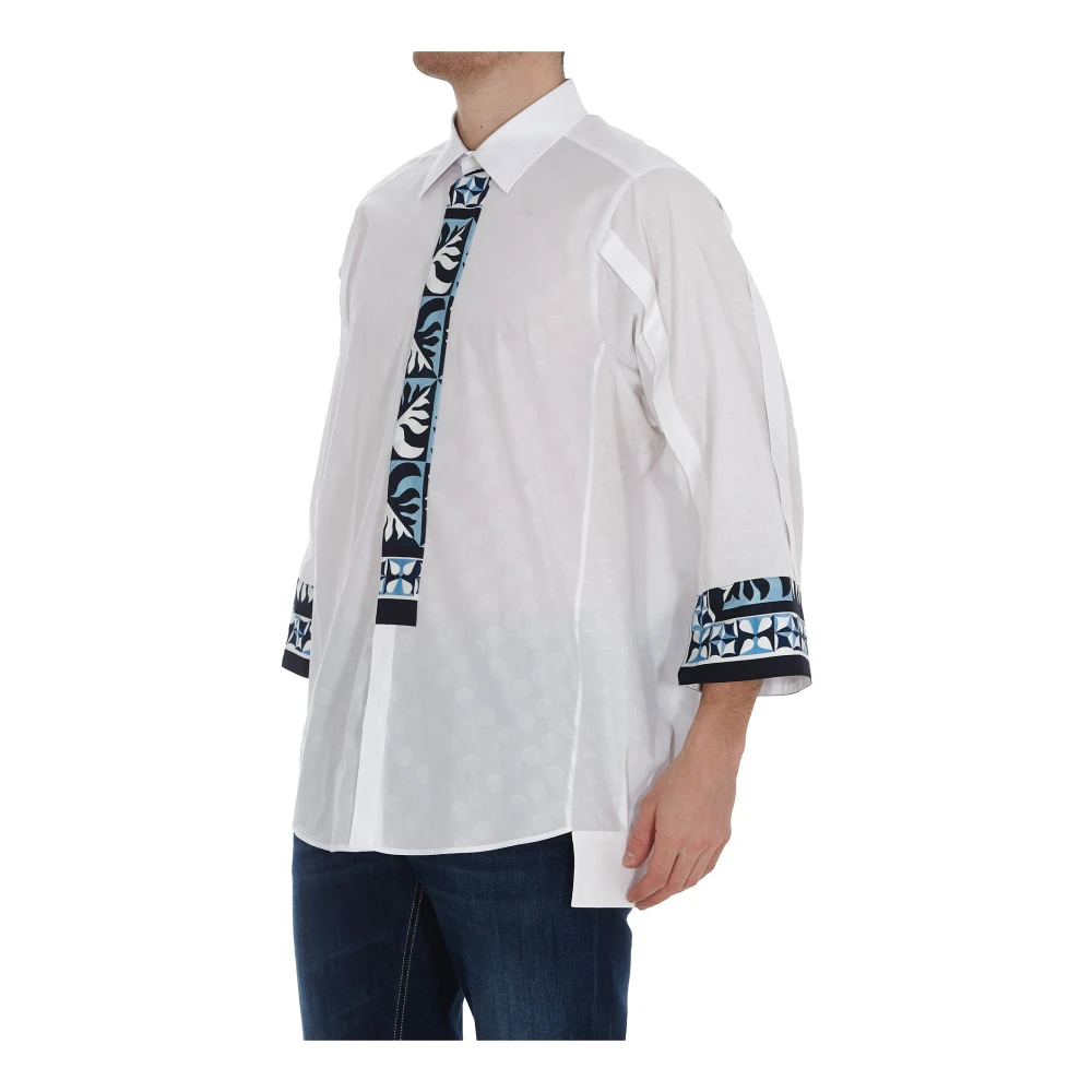 Dolce & Gabbana Overhemd met korte mouwen en polkadotprint White Heren