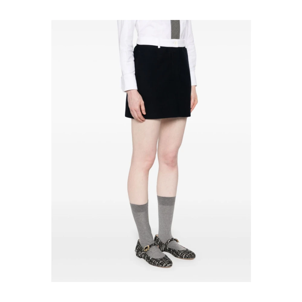 Thom Browne Blauwe Twill Rok Blue Dames