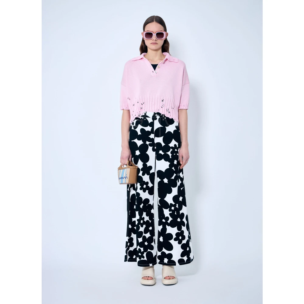Marni Dillies Print Katoenen Broek Black Dames