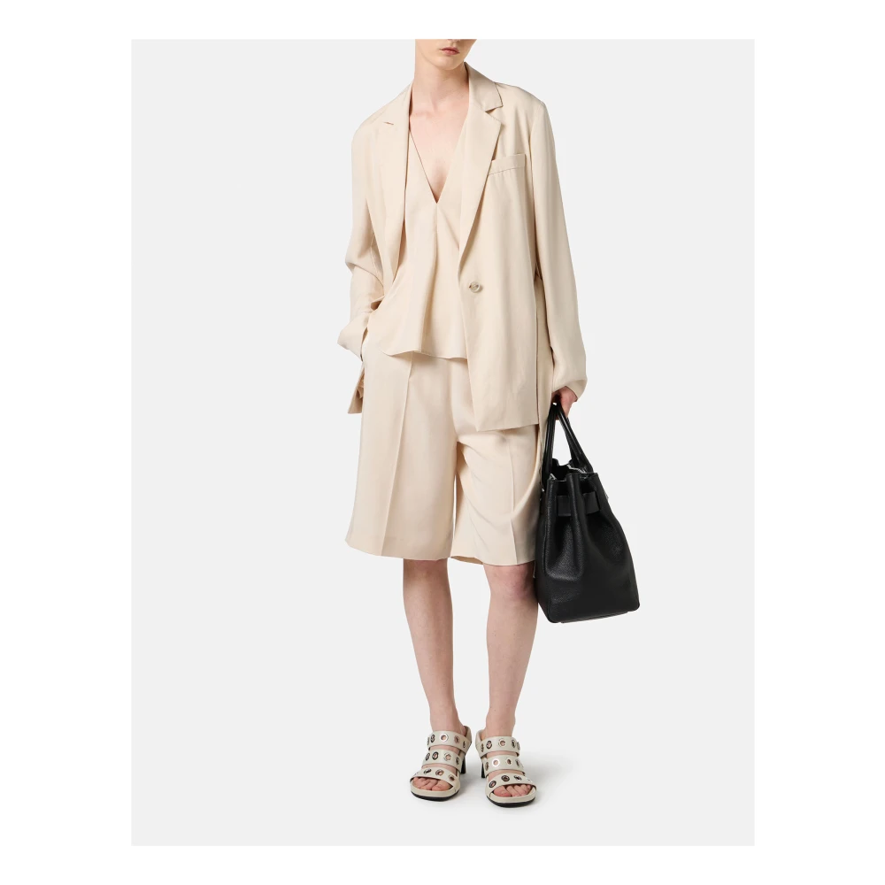 Iceberg Poederkleurige top nieuwe pasvorm in vloeibaar Tencel Beige Dames