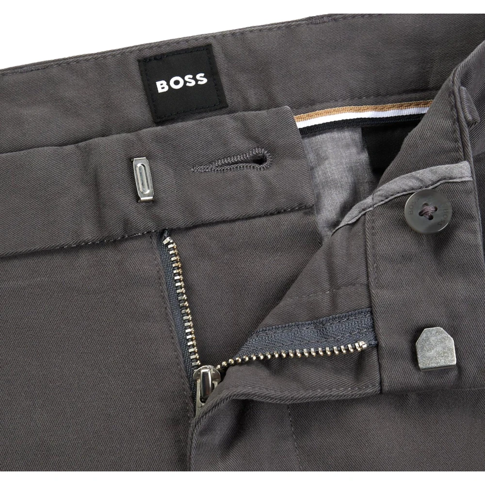 Hugo Boss Slim Fit Katoenen Chino Broek Grijs Gray Heren