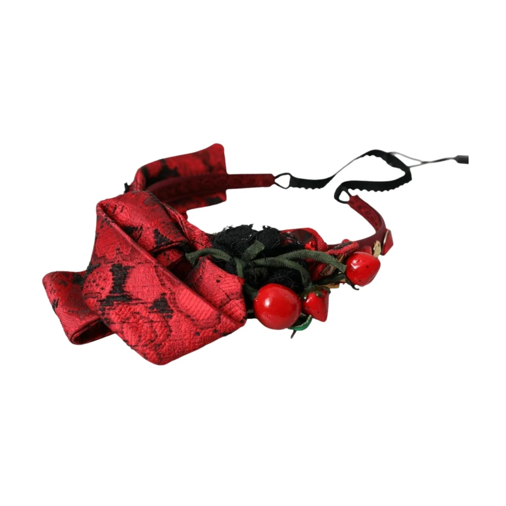 Dolce & Gabbana Red Cherry Sicily Embellished Women Hairband Diadem - Image 2