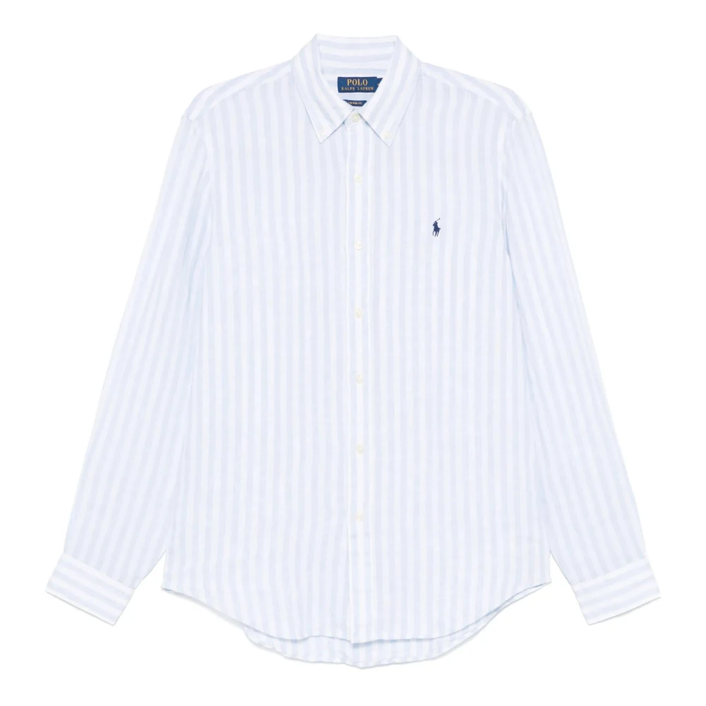 Polo Ralph Lauren Men's Blue Clear Button-Down Shirt Linen
