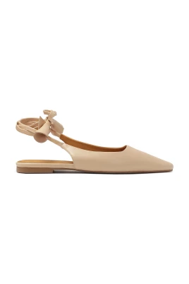 Platta bundna slingback pumps