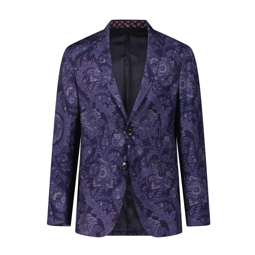 ETRO Blazer met Paisley-patroon Blue Heren