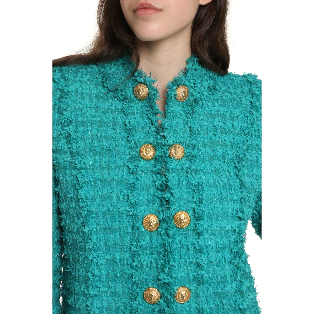 Balmain Stijlvolle Jas voor elke gelegenheid Green Dames