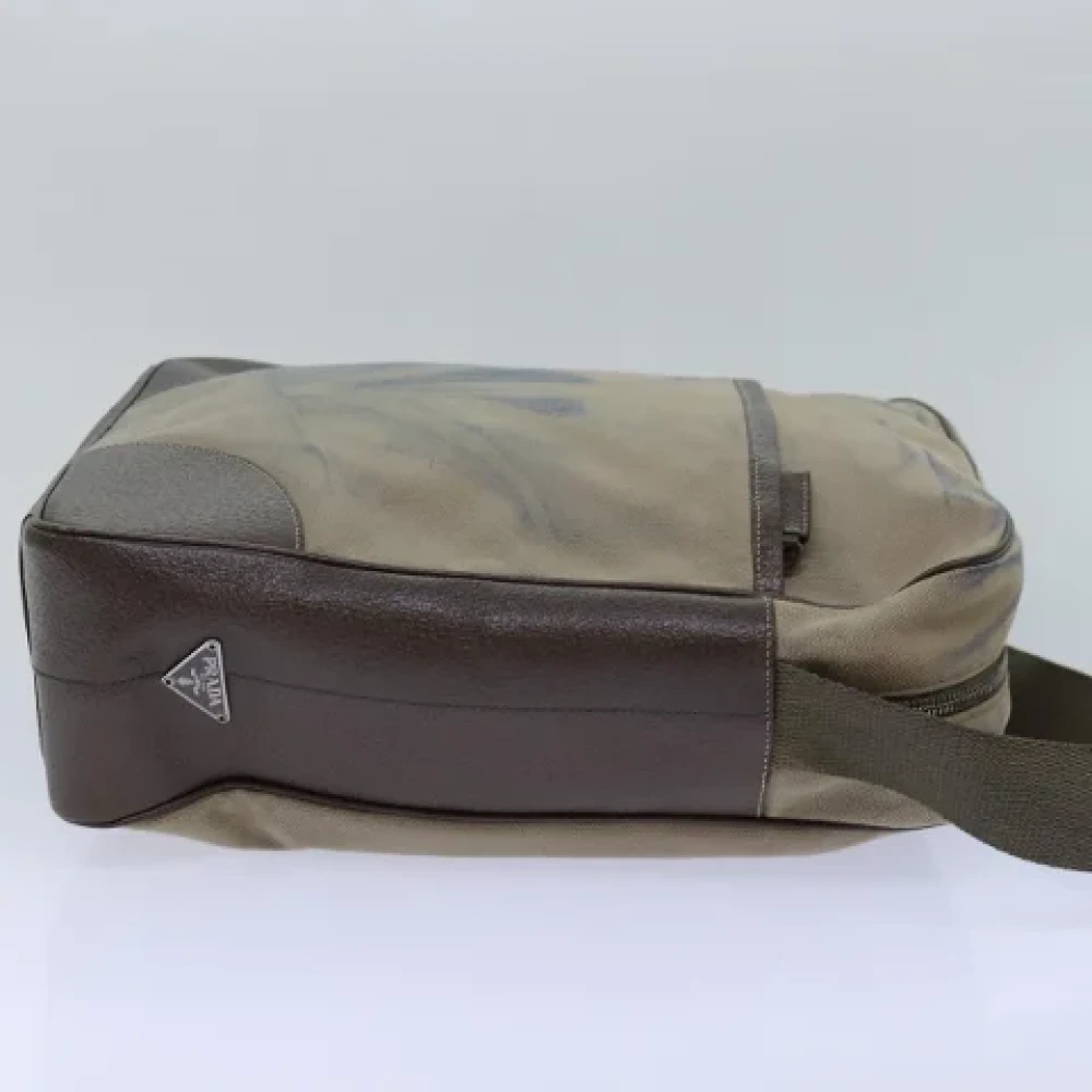 Prada Vintage Pre-owned Canvas prada-bags Brown Dames
