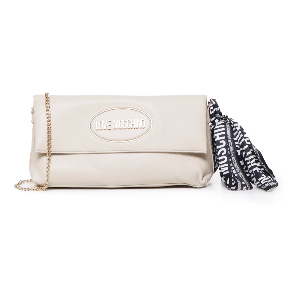 Love Moschino Ivoor Schoudertas met Decoratieve Sjaal White Dames