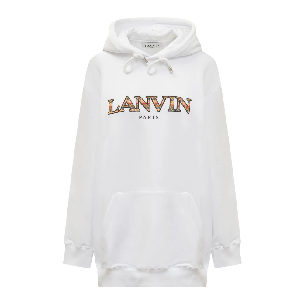 Lanvin Curb Over Fit Hoodie White Dames