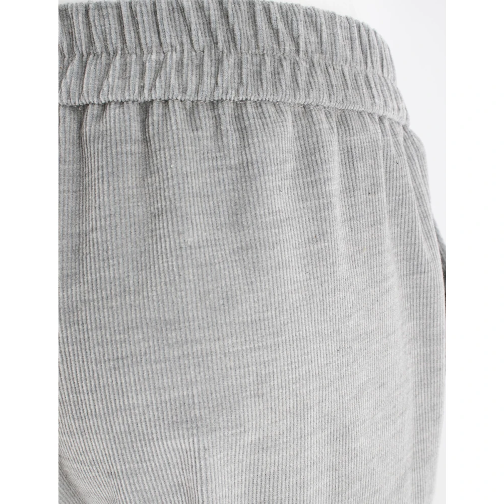 Le Tricot Perugia Klassieke elastische taille sigarettenbroek Gray Dames
