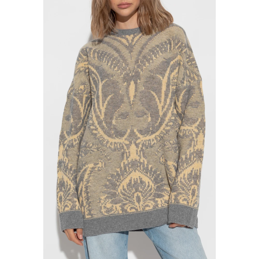 ETRO Gebreide trui met patroon Gray Dames